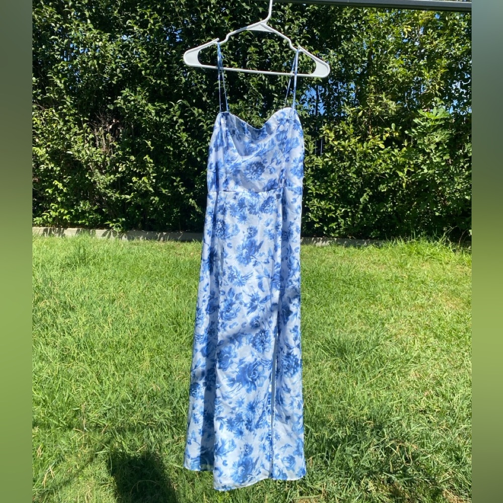 Abercrombie & Fitch Blue Floral Slip Dress